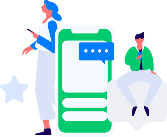 Man giving Product User Experience  Illustration