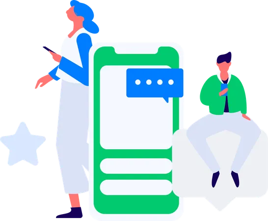 Man giving Product User Experience  Illustration