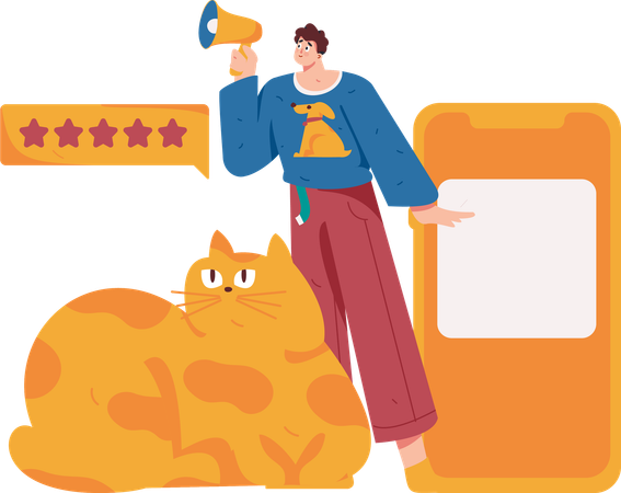 Man giving rating  Illustration