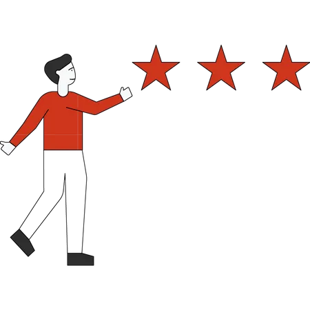 Man giving rating star  Illustration