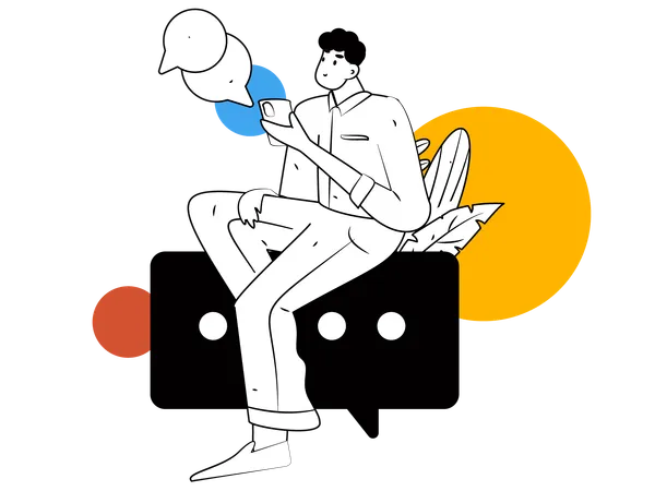 Man giving review  Illustration
