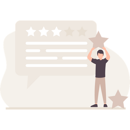 Man giving review Illustration