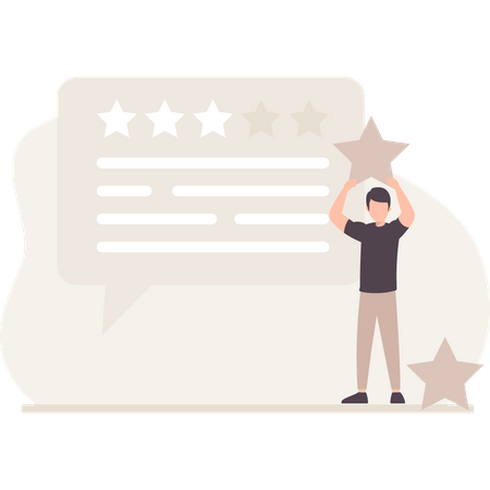 Man giving review  Illustration