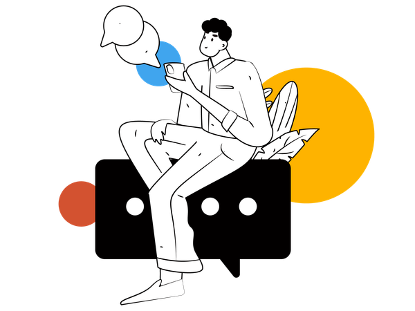 Man giving review  Illustration