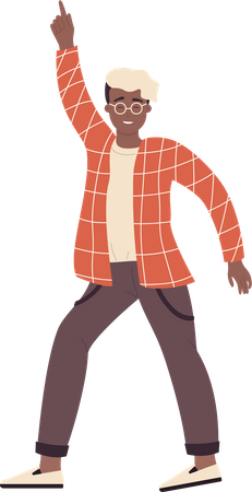 Man giving rocking pose  Illustration