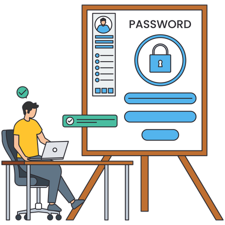 Man giving Security Presentation  Illustration