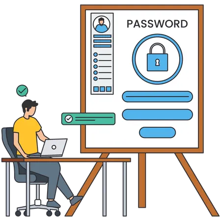 Man giving Security Presentation  Illustration