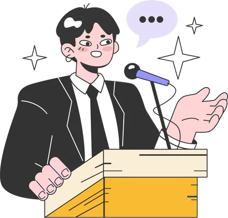 Man giving speech  Illustration