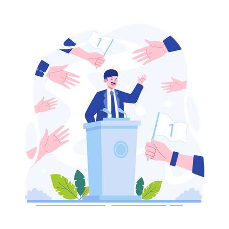 Man giving speech during election time  Illustration