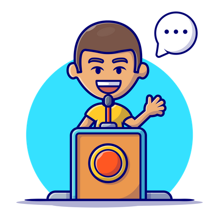 Man giving speech  Illustration