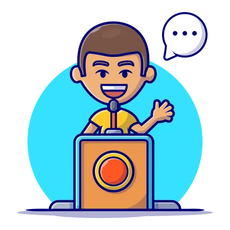 Man giving speech  Illustration