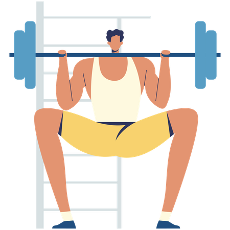 Man giving Squat Position  Illustration