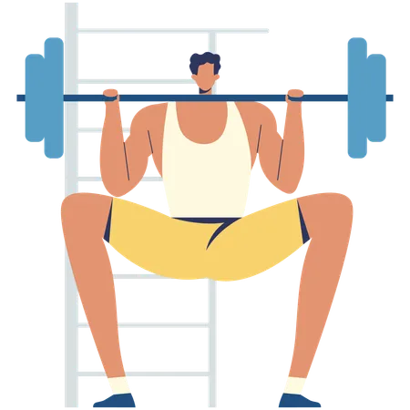 Man giving Squat Position  Illustration