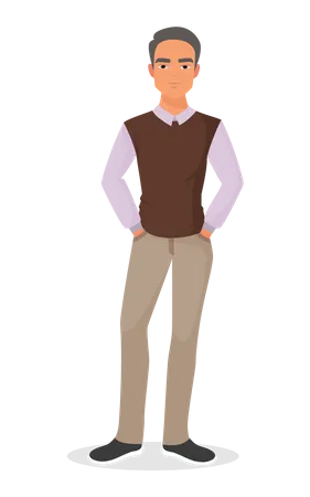 Man giving standing pose  Illustration