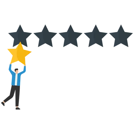 Man giving star rating  Illustration