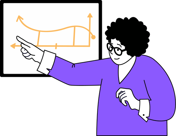 Man giving statistic presentation  Illustration