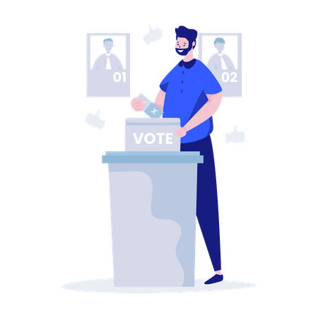 Man giving vote Illustration
