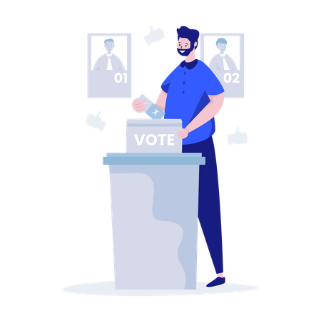 Man giving vote  Illustration