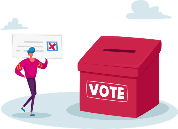 Man giving vote  Illustration