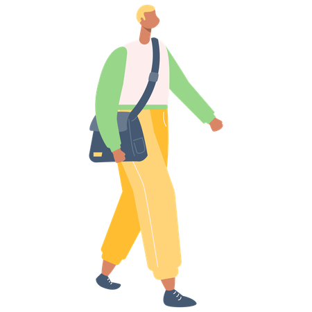 Man go to office  Illustration