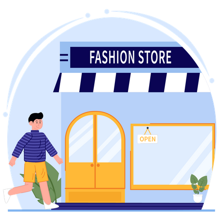 Man Goes For Shopping  Illustration