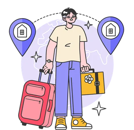 Man going for business trip  Illustration