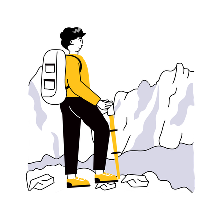 Man going for Hiking  Illustration