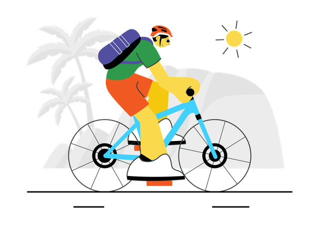Man going for Outdoor Cycling  Illustration