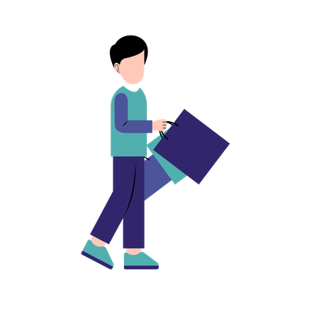 Man going for shopping  Illustration