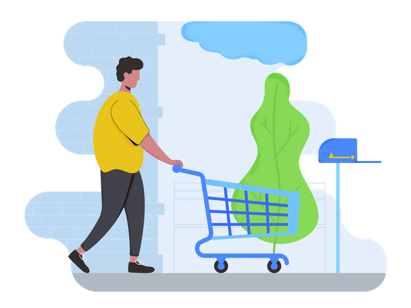 Man going for shopping  Illustration