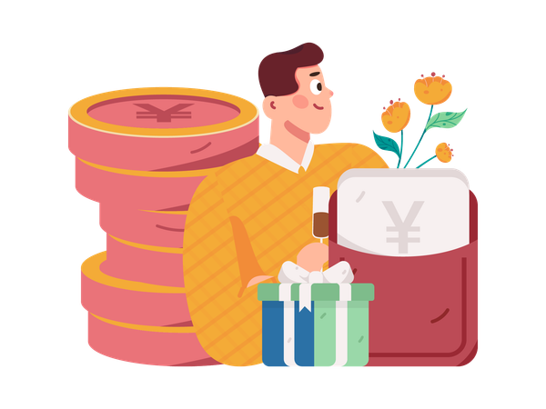 Man going for shopping  Illustration