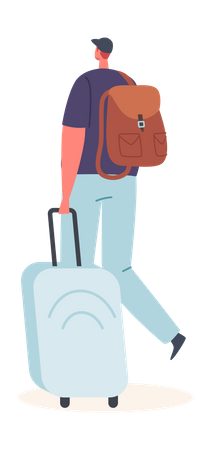 Man going for vacation Illustration