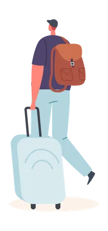 Man going for vacation Illustration