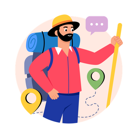 Man going on Adventure  Illustration