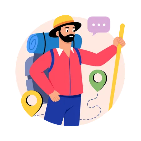 Man going on Adventure  Illustration