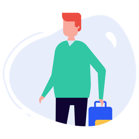 Man going on business trip  Illustration