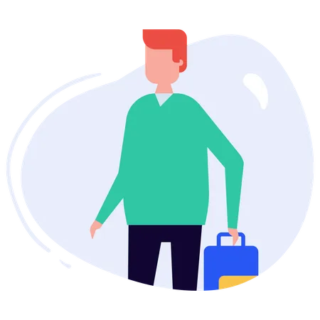 Man going on business trip  Illustration