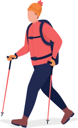 Man going on hiking  Illustration