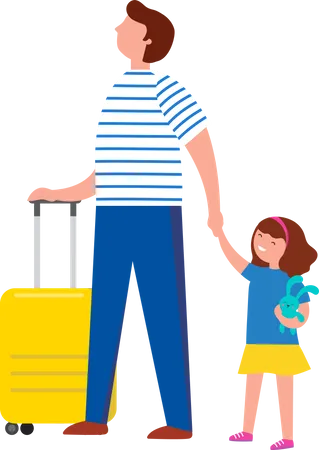 Man going on tour with his daughter  Illustration