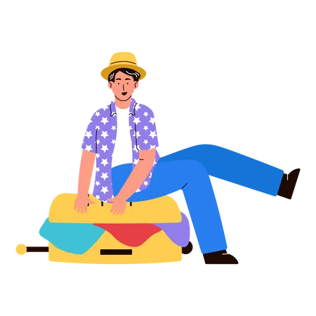 Man going on travel  Illustration