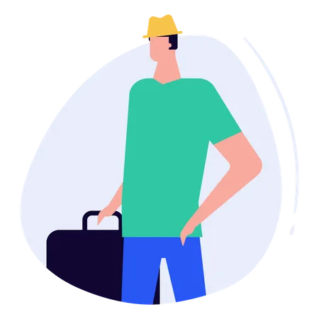 Man going on trip  Illustration