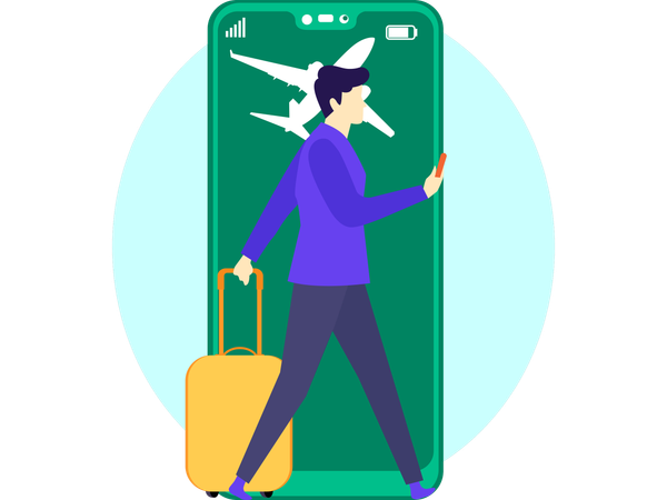 Man Going on trip  Illustration