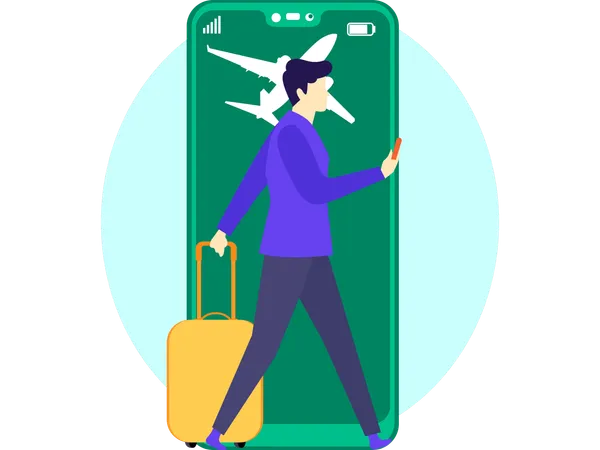 Man Going on trip  Illustration