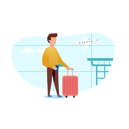 Man going on trip  Illustration