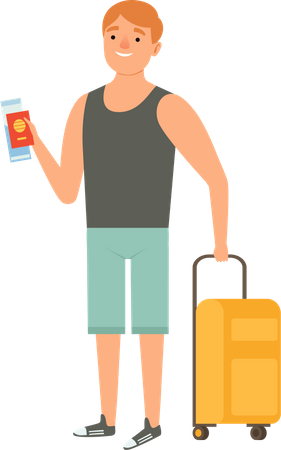 Man going on vacation Illustration