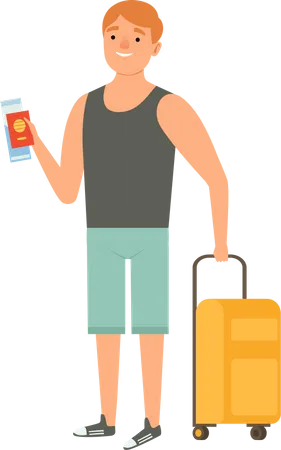 Man going on vacation  Illustration