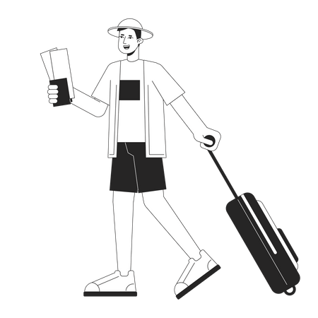 Man Going on vacation  Illustration