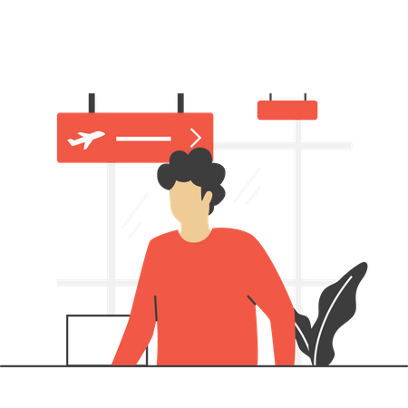 Man going on vacation  Illustration