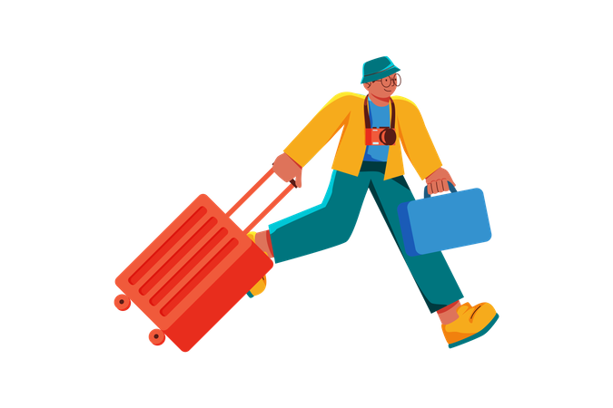 Man going on vacation  Illustration