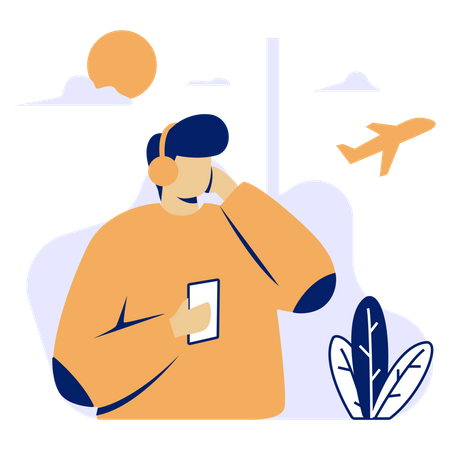 Man going on vacation  Illustration